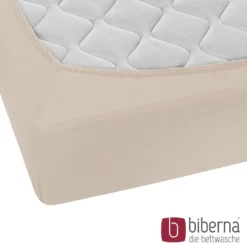 biberna Feinjersey-Spannbetttuch kitt, 1x 180x200 cm - 200x200 cm