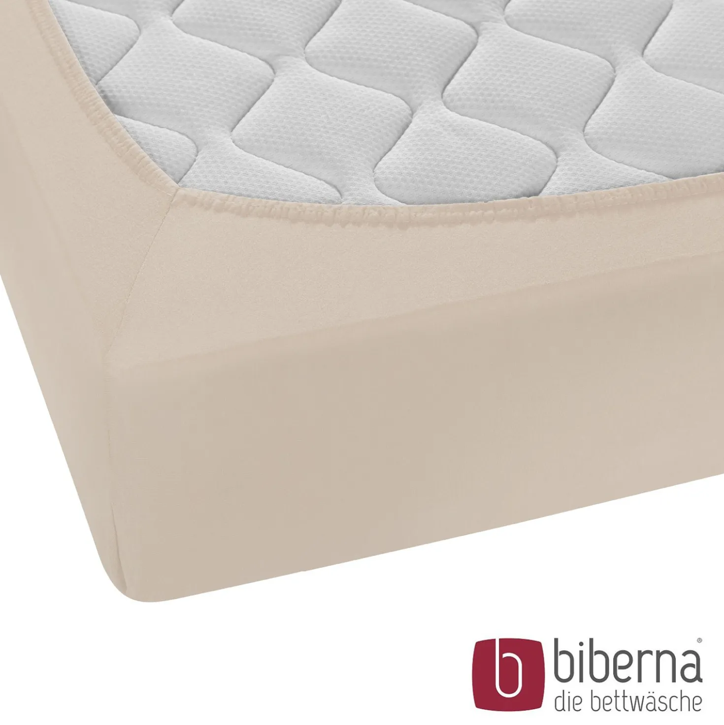 biberna Feinjersey-Spannbetttuch kitt, 1x 180x200 cm - 200x200 cm
