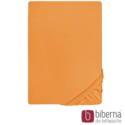 biberna Feinjersey-Spannbetttuch nektarine, 1x 180x200 cm - 200x200 cm