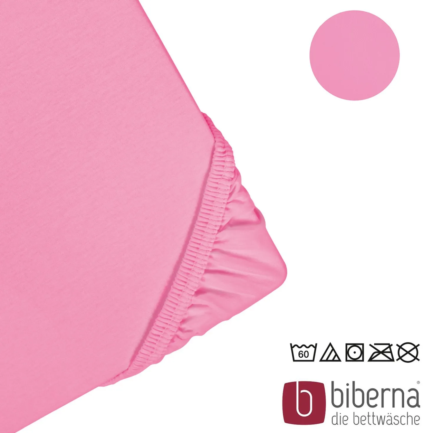 biberna Feinjersey-Spannbetttuch pink, 1x 60x120 cm - 70x140 cm