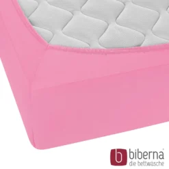 biberna Feinjersey-Spannbetttuch pink, 1x 60x120 cm - 70x140 cm