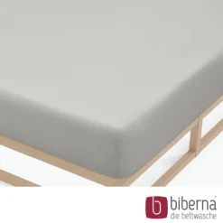 biberna Feinjersey-Spannbetttuch sturmgrau, 1x 90x190 cm - 100x200 cm