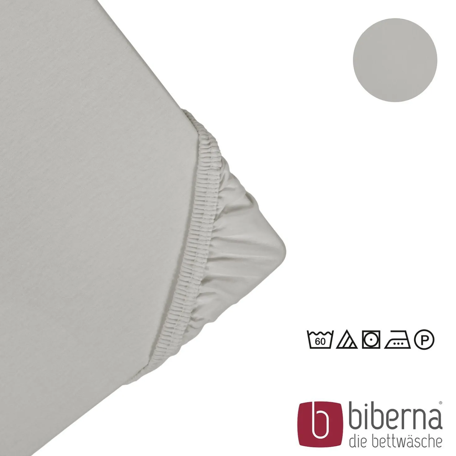 biberna Feinjersey-Spannbetttuch sturmgrau, 1x 90x190 cm - 100x200 cm