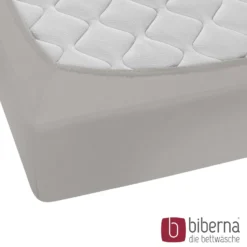 biberna Feinjersey-Spannbetttuch sturmgrau, 1x 90x190 cm - 100x200 cm
