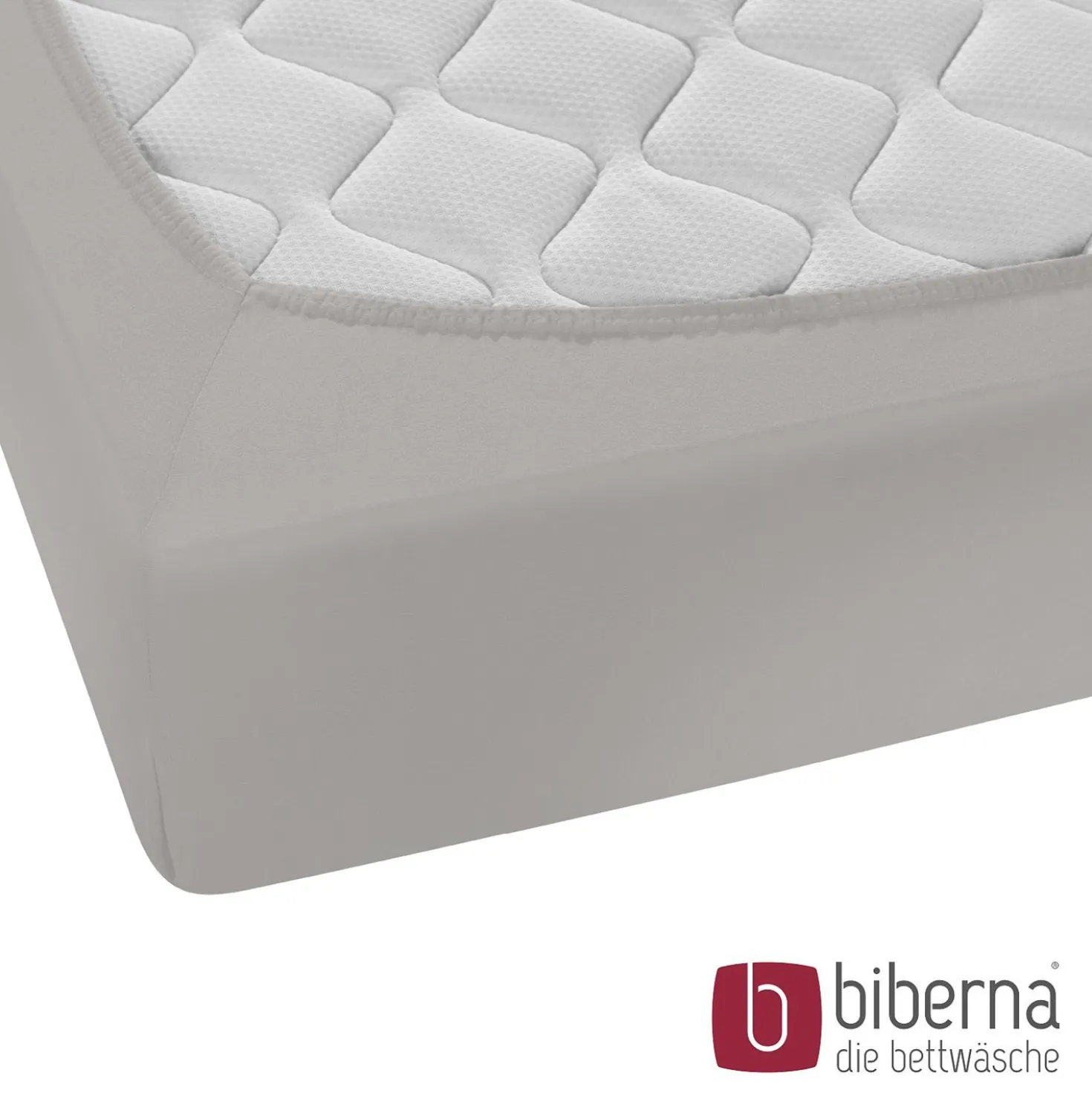 biberna Feinjersey-Spannbetttuch sturmgrau, 1x 90x190 cm - 100x200 cm