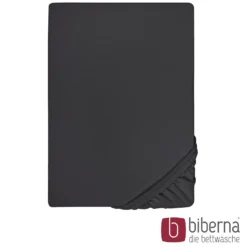 biberna Feinjersey-Spannbetttuch titanium, 1x 90x190 cm - 100x200 cm