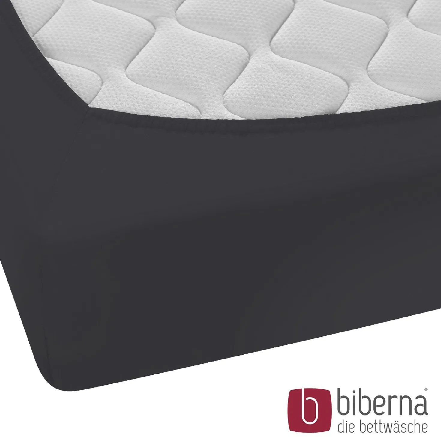 biberna Feinjersey-Spannbetttuch titanium, 1x 90x190 cm - 100x200 cm