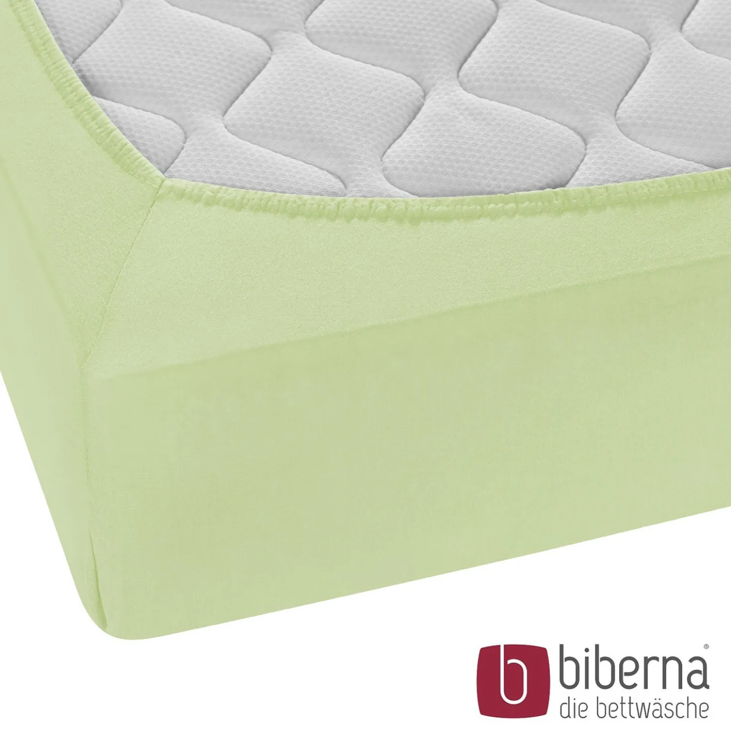 biberna Feinjersey-Spannbetttuch pistaziengrün, 1x 60x120 cm - 70x140 cm