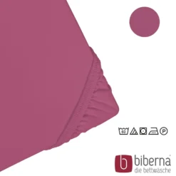 biberna Feinjersey-Spannbetttuch brombeer, 1x 90x190 cm - 100x200 cm