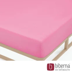 biberna Feinjersey-Spannbetttuch pink, 1x 90x190 cm - 100x200 cm
