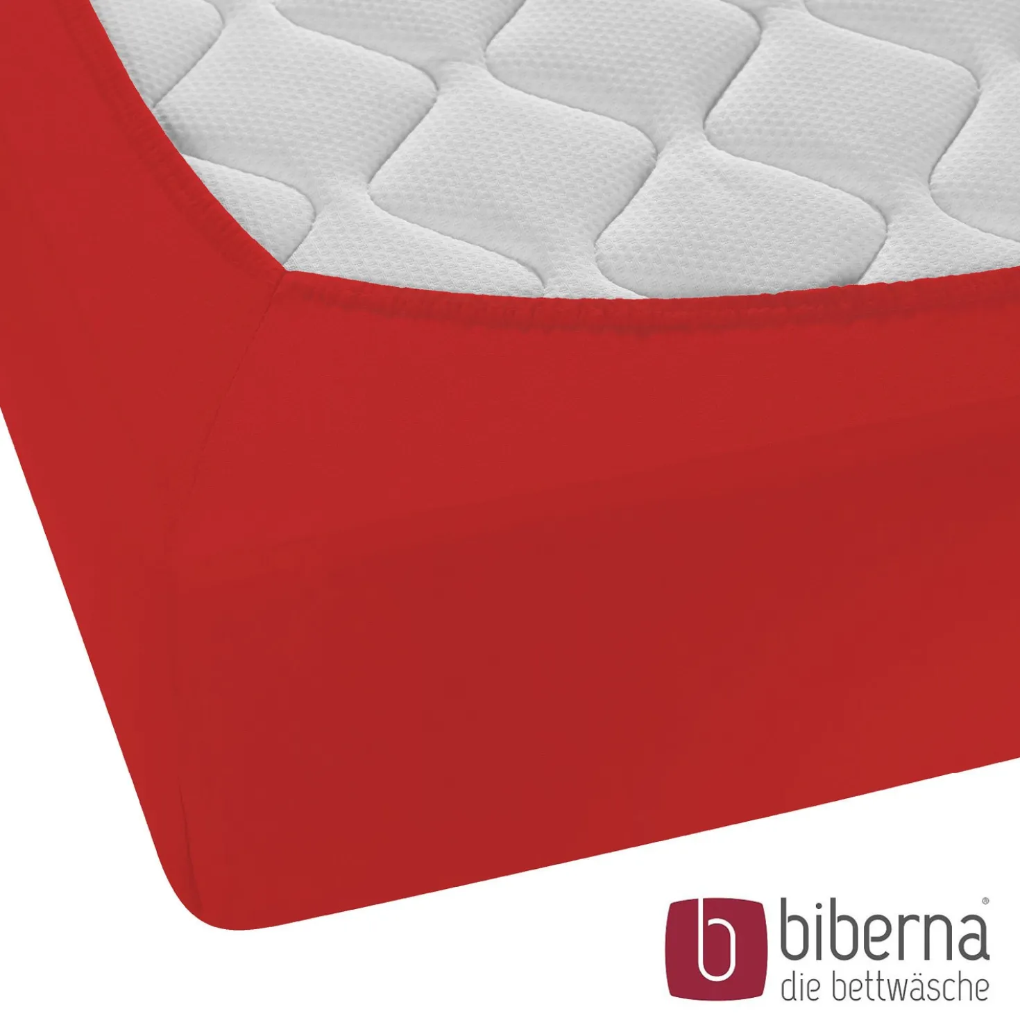 biberna Feinjersey-Spannbetttuch rot, 1x 90x190 cm - 100x200 cm