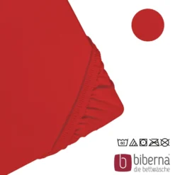 biberna Feinjersey-Spannbetttuch rot, 1x 90x190 cm - 100x200 cm