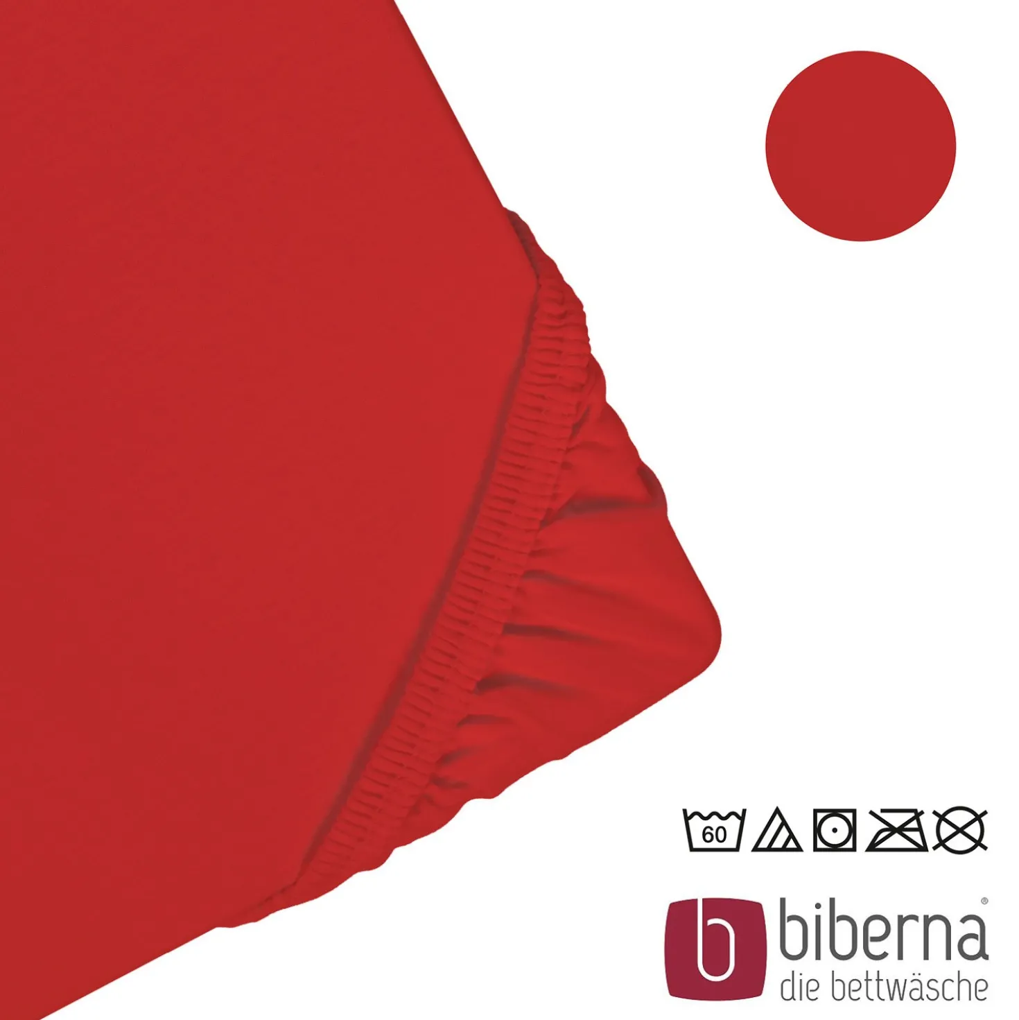 biberna Feinjersey-Spannbetttuch rot, 1x 90x190 cm - 100x200 cm