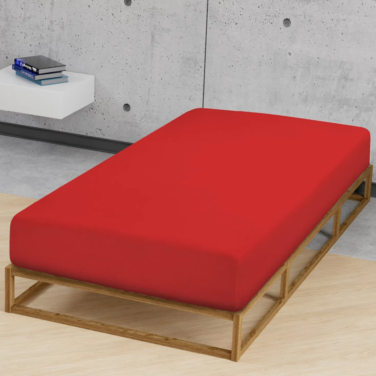 biberna Feinjersey-Spannbetttuch rot, 1x 90x190 cm - 100x200 cm