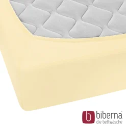 biberna Feinjersey-Spannbetttuch gelb, 1x 60x120 cm - 70x140 cm