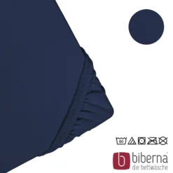 biberna Feinjersey-Spannbetttuch marine, 1x 90x190 cm - 100x200 cm