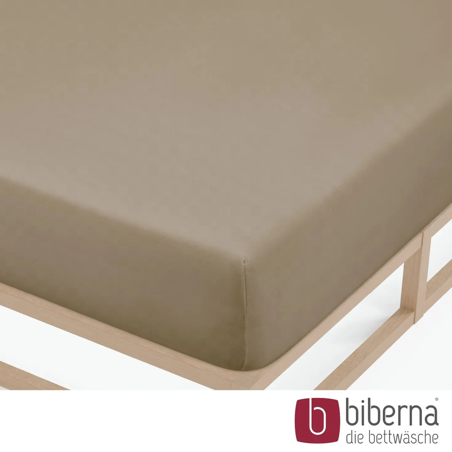 biberna Feinjersey-Spannbetttuch taupe, 1x 60x120 cm - 70x140 cm