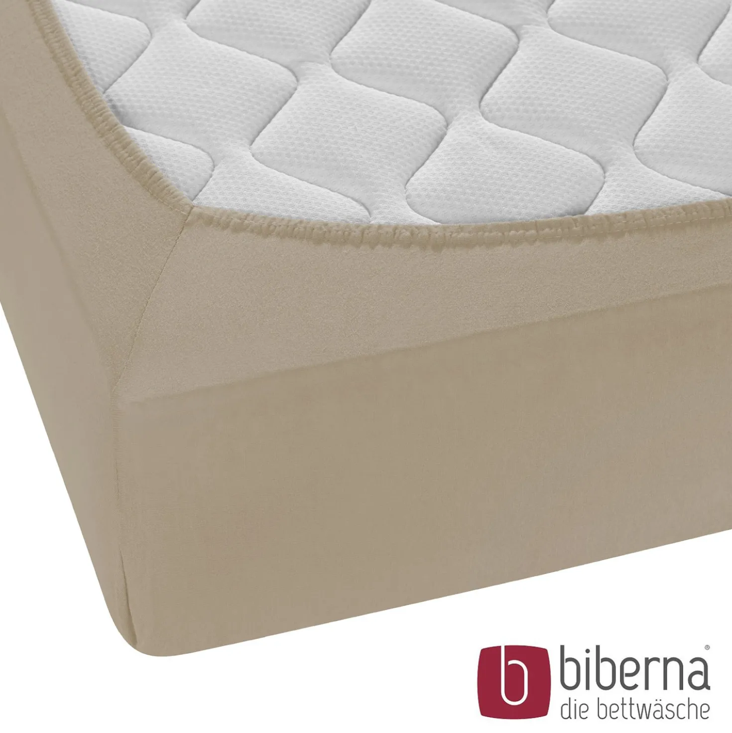 biberna Feinjersey-Spannbetttuch taupe, 1x 60x120 cm - 70x140 cm