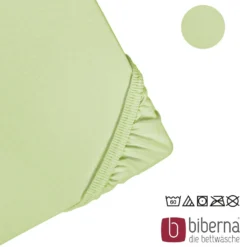 biberna Feinjersey-Spannbetttuch pistaziengrün, 1x 90x190 cm - 100x200 cm