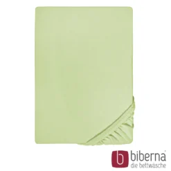 biberna Feinjersey-Spannbetttuch pistaziengrün, 1x 90x190 cm - 100x200 cm
