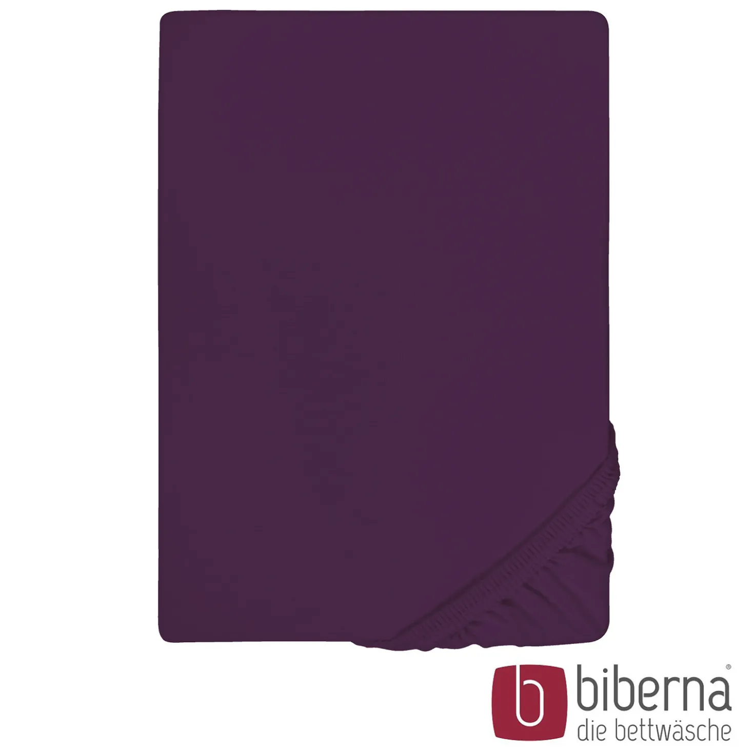 biberna Feinjersey-Spannbetttuch dunkel violett, 1x 90x190 cm - 100x200 cm