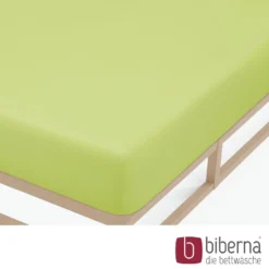 biberna Feinjersey-Spannbetttuch apfelgrün, 1x 90x190 cm - 100x200 cm