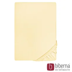 biberna Feinjersey-Spannbetttuch gelb, 1x 90x190 cm - 100x200 cm