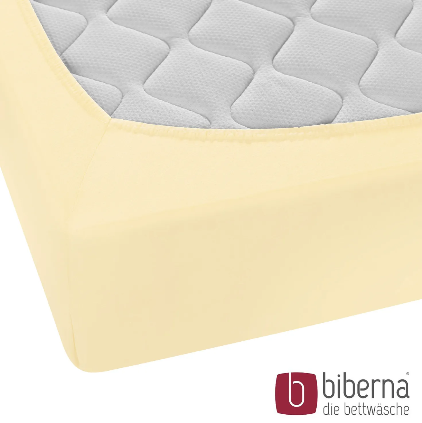 biberna Feinjersey-Spannbetttuch gelb, 1x 90x190 cm - 100x200 cm