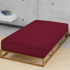 biberna Feinjersey-Spannbetttuch burgund, 1x 90x190 cm - 100x200 cm