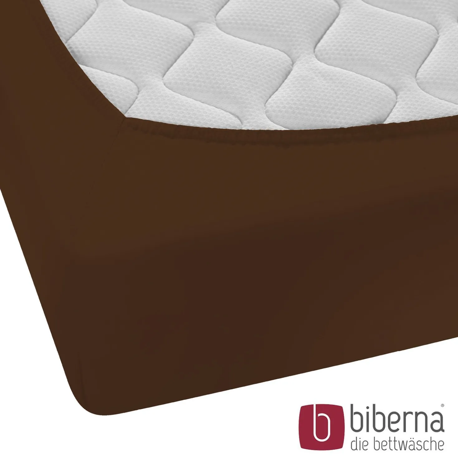 biberna Feinjersey-Spannbetttuch topas / mocca, 1x 90x190 cm - 100x200 cm