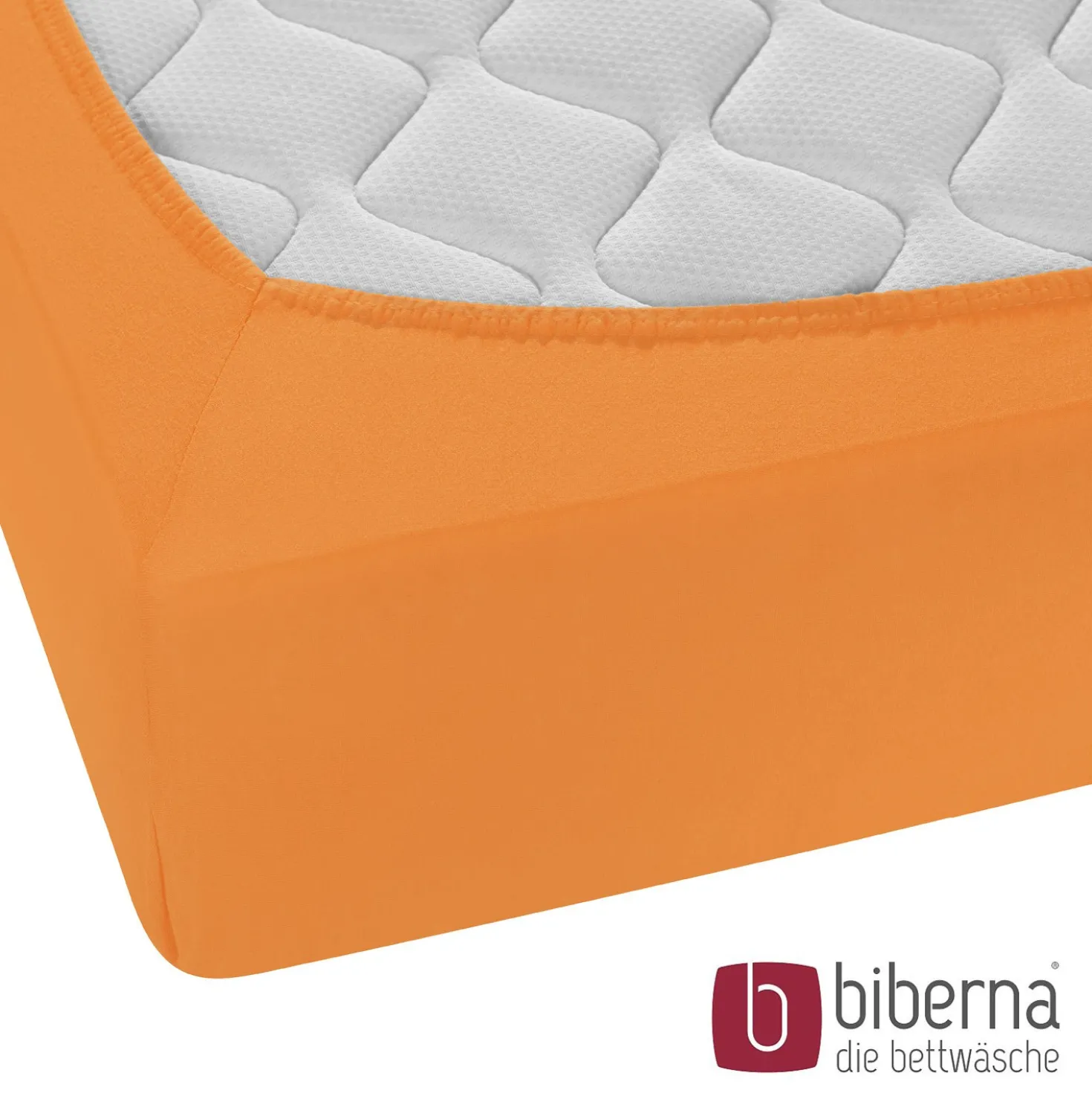 biberna Feinjersey-Spannbetttuch nektarine, 1x 90x190 cm - 100x200 cm
