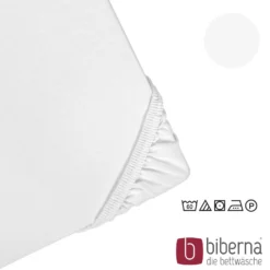 biberna Feinjersey-Spannbetttuch weiss, 1x 140x200 cm - 160x200 cm