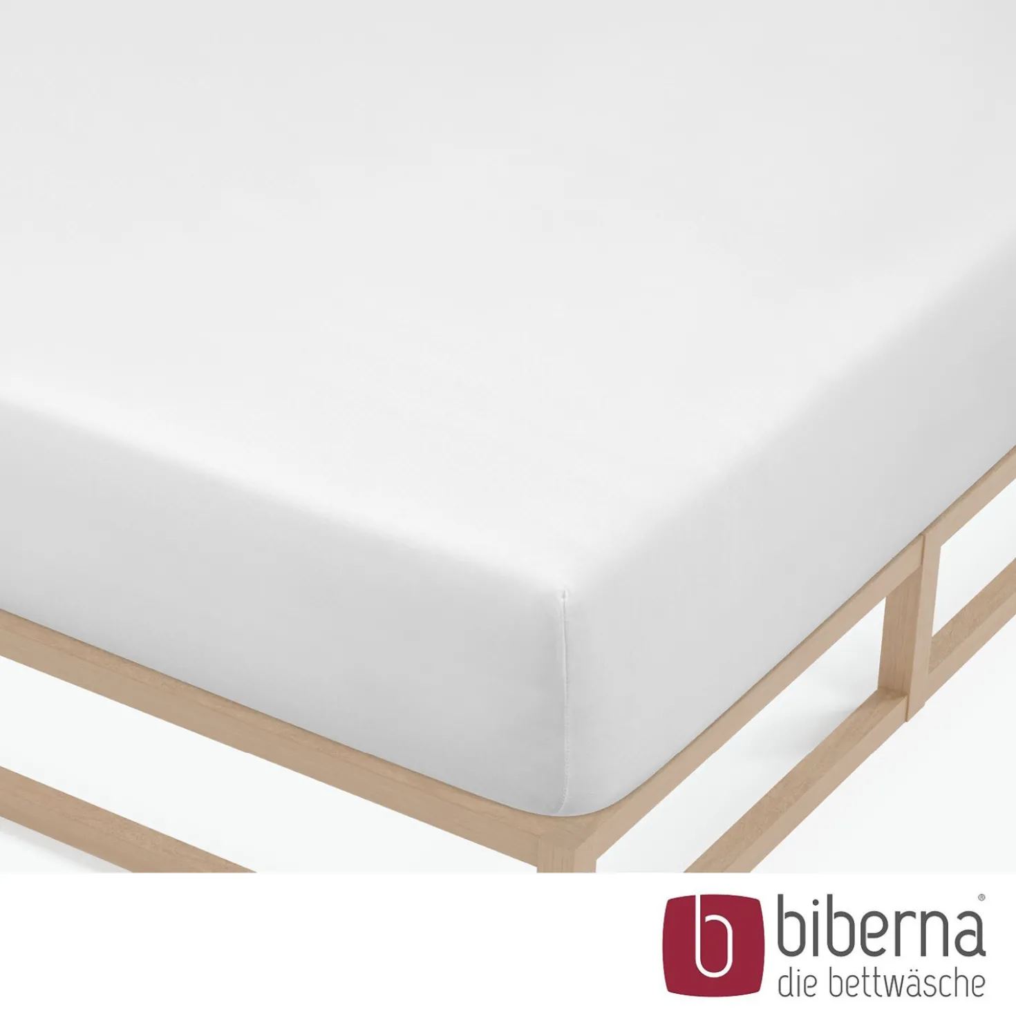 biberna Feinjersey-Spannbetttuch weiss, 1x 140x200 cm - 160x200 cm