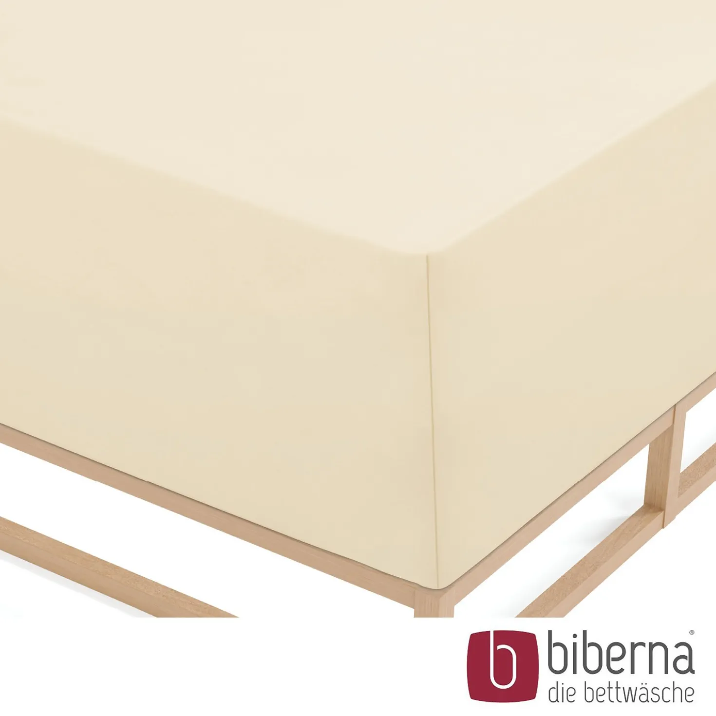 biberna Jersey-Elastic-Boxspring-Spannbetttuch champagner, 1x 90x190 cm - 100x220 cm