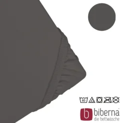 biberna Jersey-Elastic-Boxspring-Spannbetttuch dunkelgrau, 1x 90x190 cm - 100x220 cm