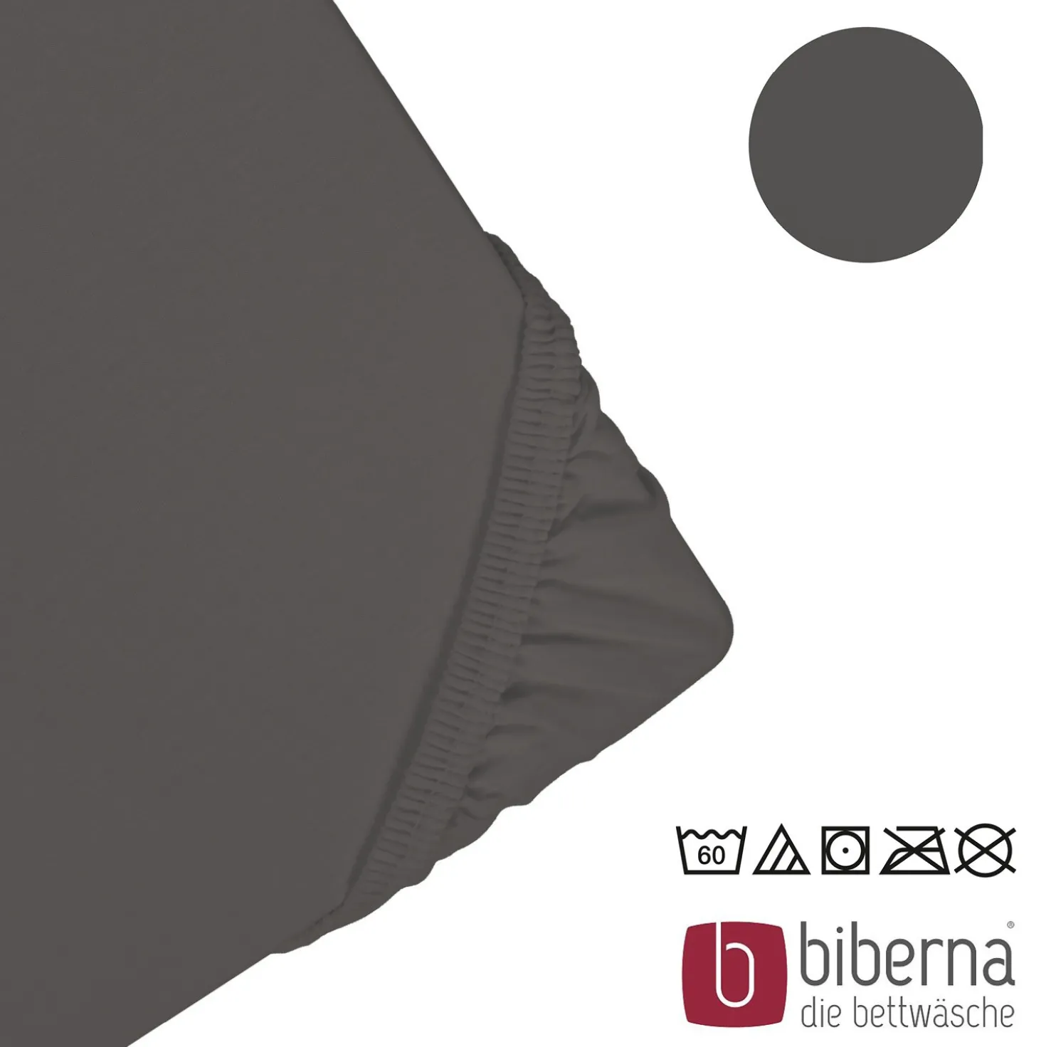 biberna Jersey-Elastic-Boxspring-Spannbetttuch dunkelgrau, 1x 140x200 cm - 160x220 cm