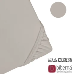 biberna Jersey-Elastic-Boxspring-Spannbetttuch sturmgrau, 1x 140x200 cm - 160x220 cm