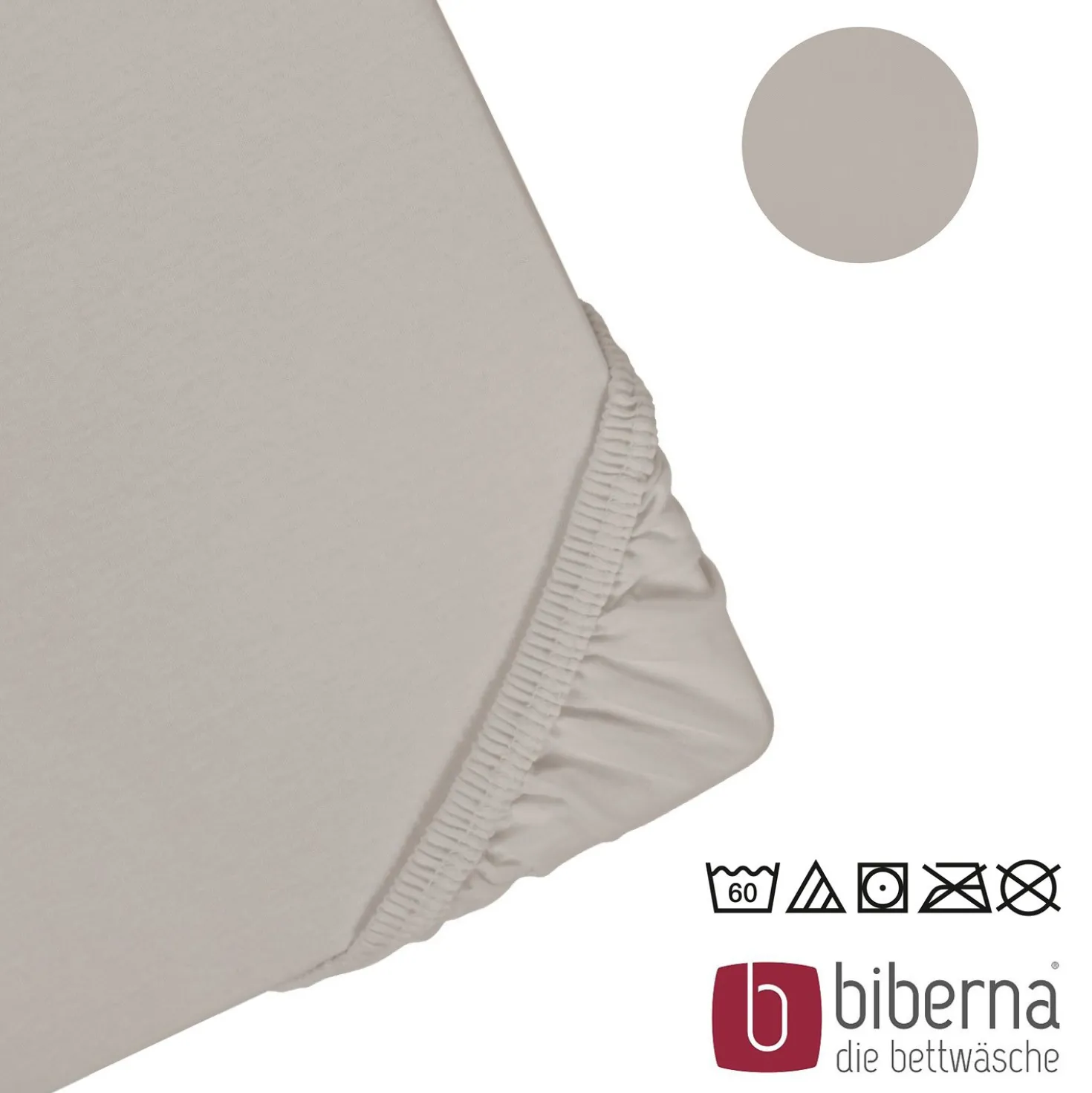 biberna Jersey-Elastic-Boxspring-Spannbetttuch sturmgrau, 1x 140x200 cm - 160x220 cm