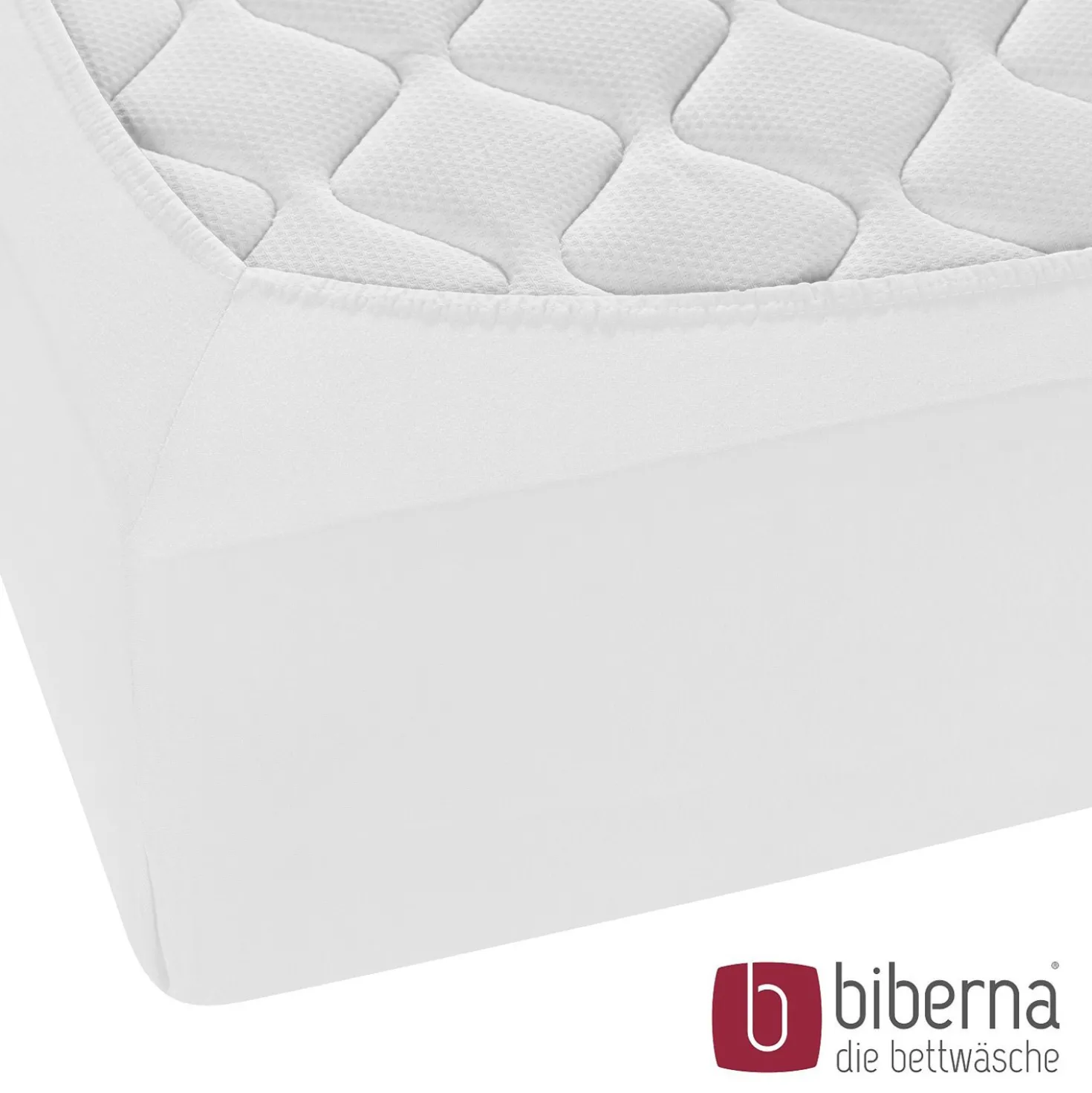 biberna Jersey-Elastic-Boxspring-Spannbetttuch weiss, 1x 140x200 cm - 160x220 cm