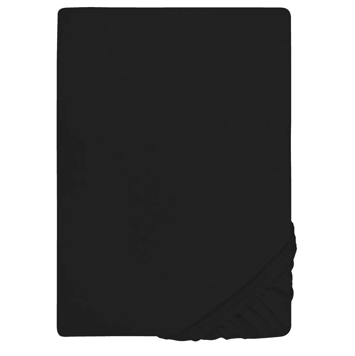 biberna Jersey-Elastic-Boxspring-Spannbetttuch schwarz, 1x 180x200 cm - 200x220 cm