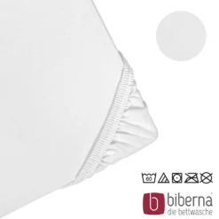 biberna Jersey-Elastic-Boxspring-Spannbetttuch weiss, 1x 180x200 cm - 200x220 cm