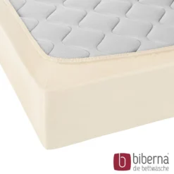 biberna Jersey-Elastic-Spannbetttuch natur, 1x 180x200 cm - 200x220 cm