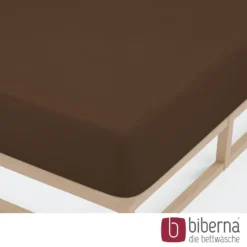biberna Jersey-Elastic-Spannbetttuch topas / mocca, 1x 90x190 cm - 100x220 cm
