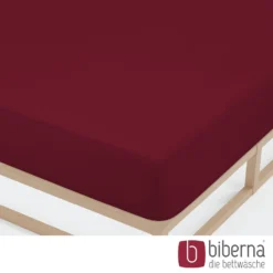 biberna Jersey-Elastic-Spannbetttuch burgund, 1x 90x190 cm - 100x220 cm