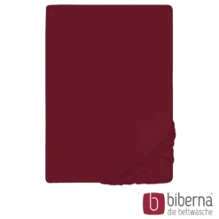 biberna Jersey-Elastic-Spannbetttuch burgund, 1x 90x190 cm - 100x220 cm