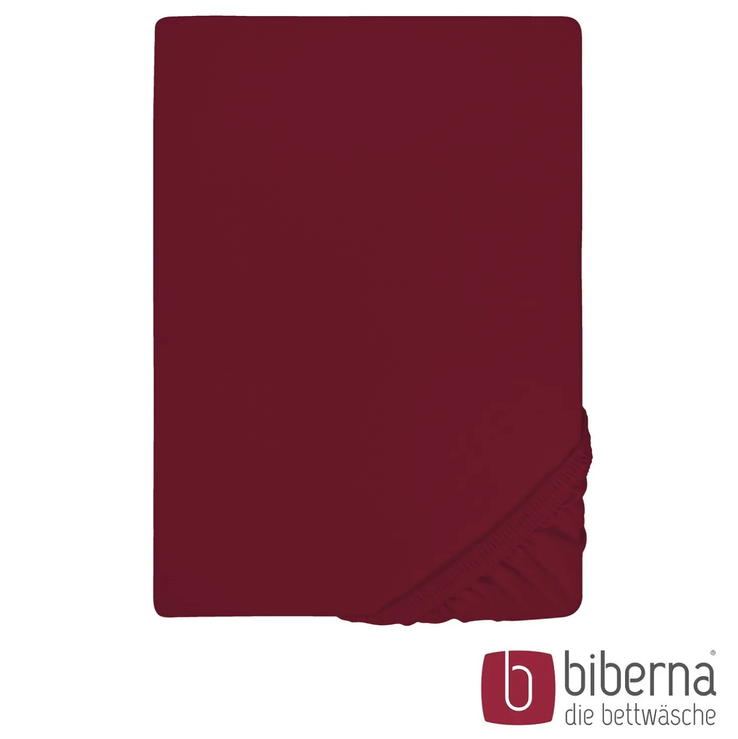 biberna Jersey-Elastic-Spannbetttuch burgund, 1x 90x190 cm - 100x220 cm