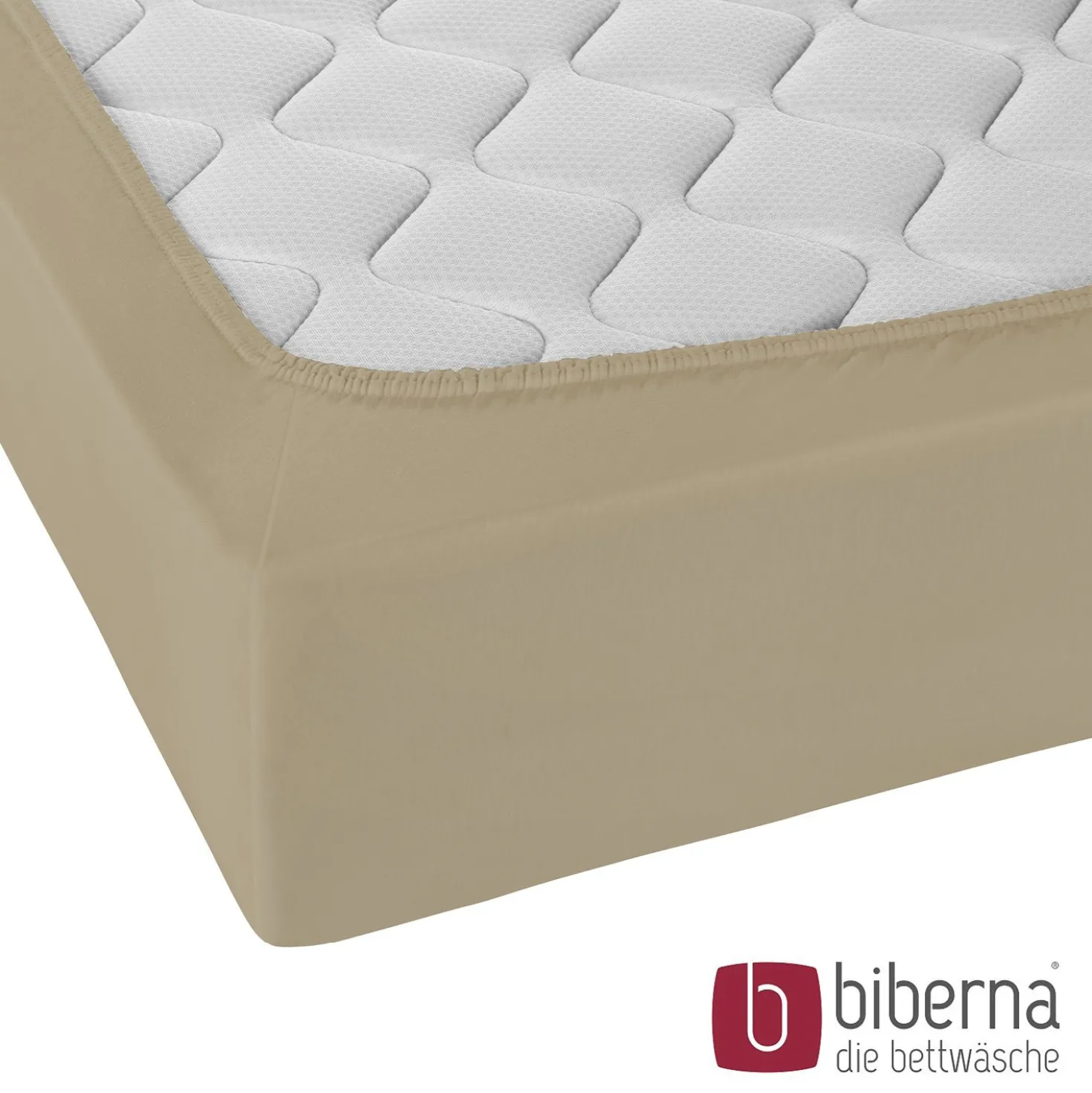 biberna Jersey-Elastic-Spannbetttuch taupe, 1x 90x190 cm - 100x220 cm