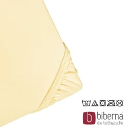 biberna Jersey-Elastic-Spannbetttuch gelb, 1x 90x190 cm - 100x220 cm