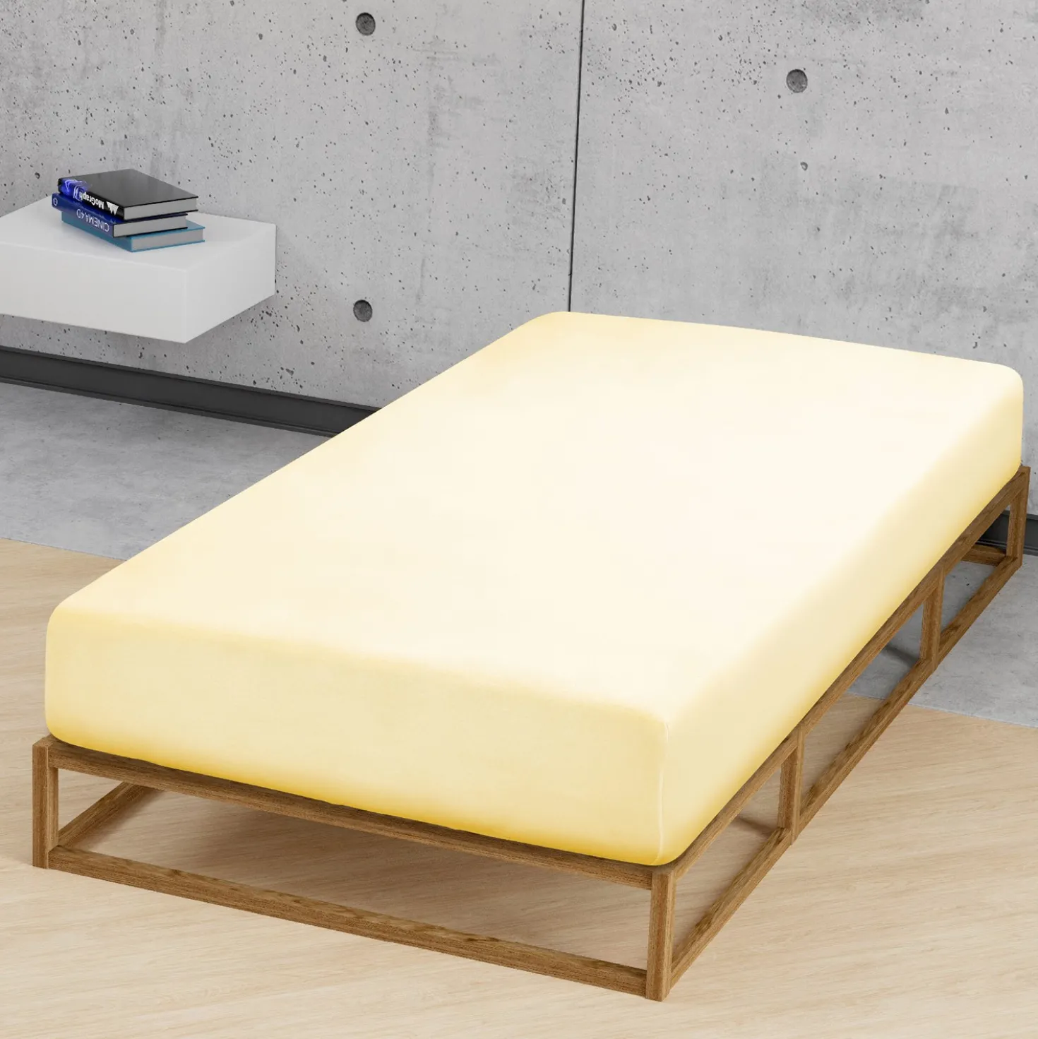 biberna Jersey-Elastic-Spannbetttuch gelb, 1x 90x190 cm - 100x220 cm