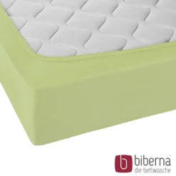 biberna Jersey-Elastic-Spannbetttuch pistaziengrün, 1x 90x190 cm - 100x220 cm